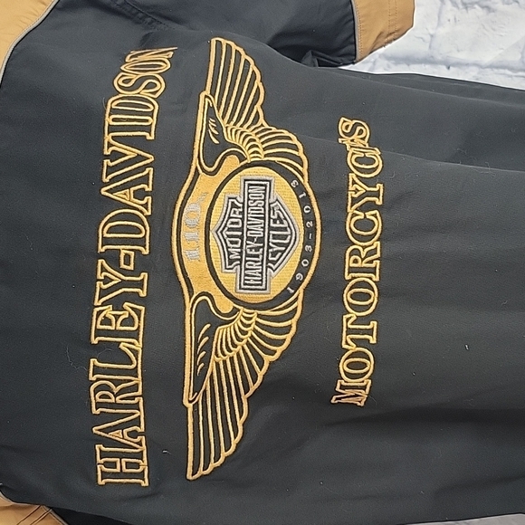 HARLEY DAVIDSON 110‎ Anniversary Black and Tan Shirt Large - Picture 7 of 11